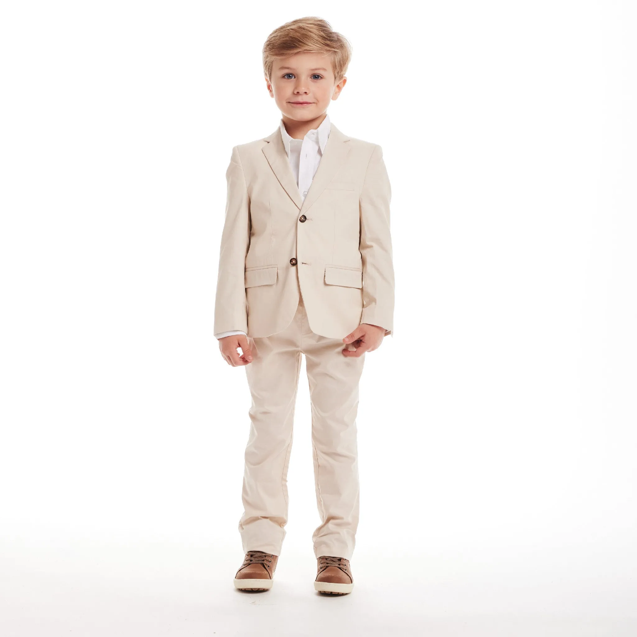 Kids (2-8) Suit Set | Stone
