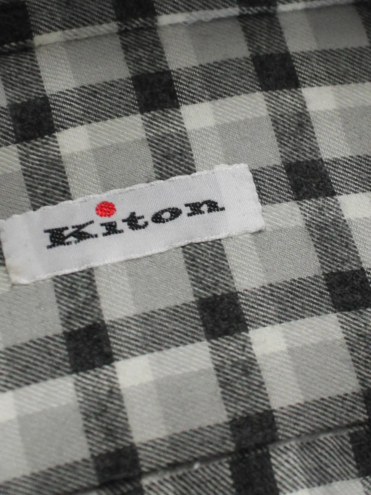 Kiton Shirt Gray White Black Check 41 - 16 SALE
