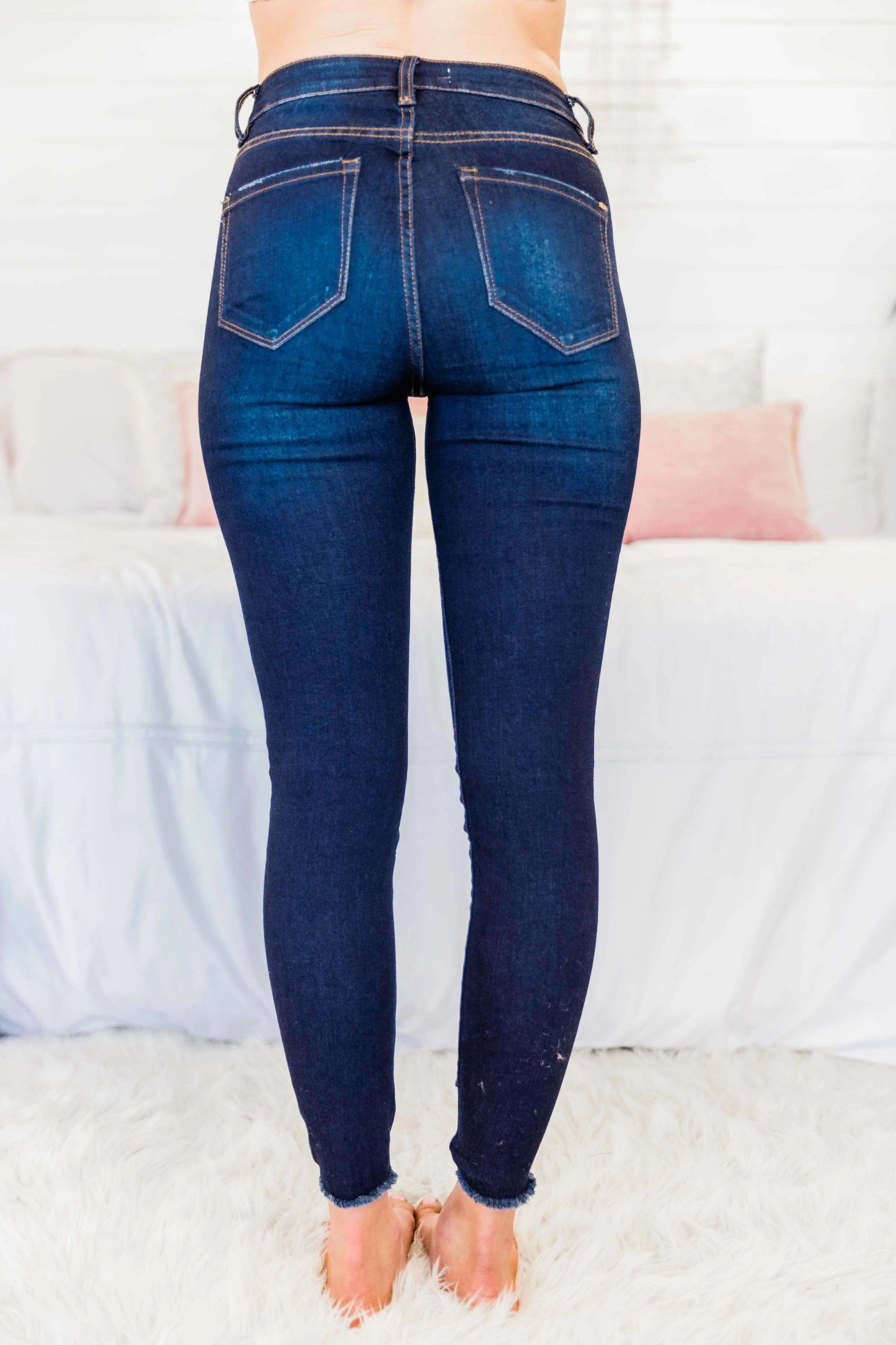 Kristy Dark Wash Distressed Skinny Jeans FINAL SALE
