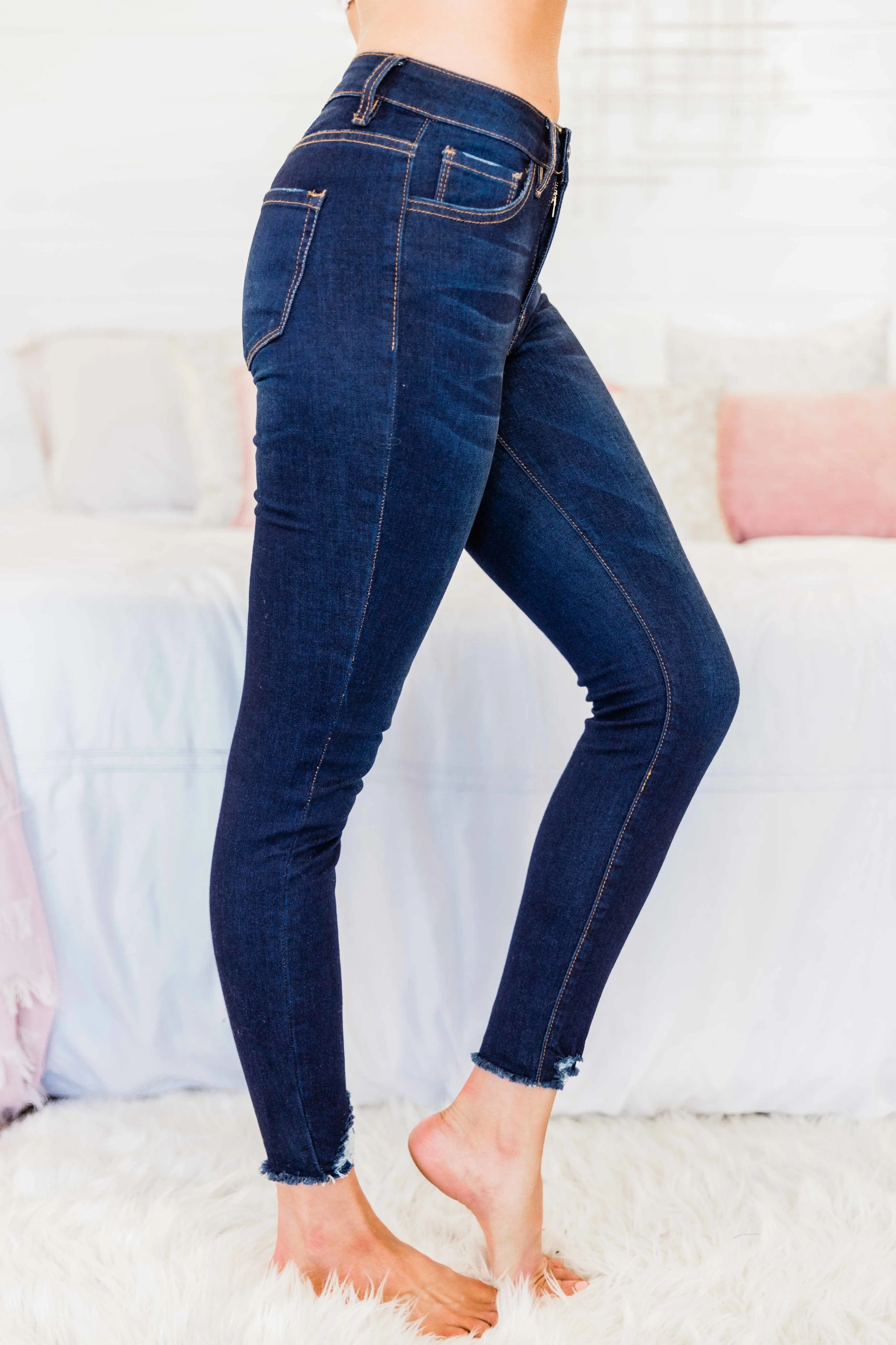 Kristy Dark Wash Distressed Skinny Jeans FINAL SALE