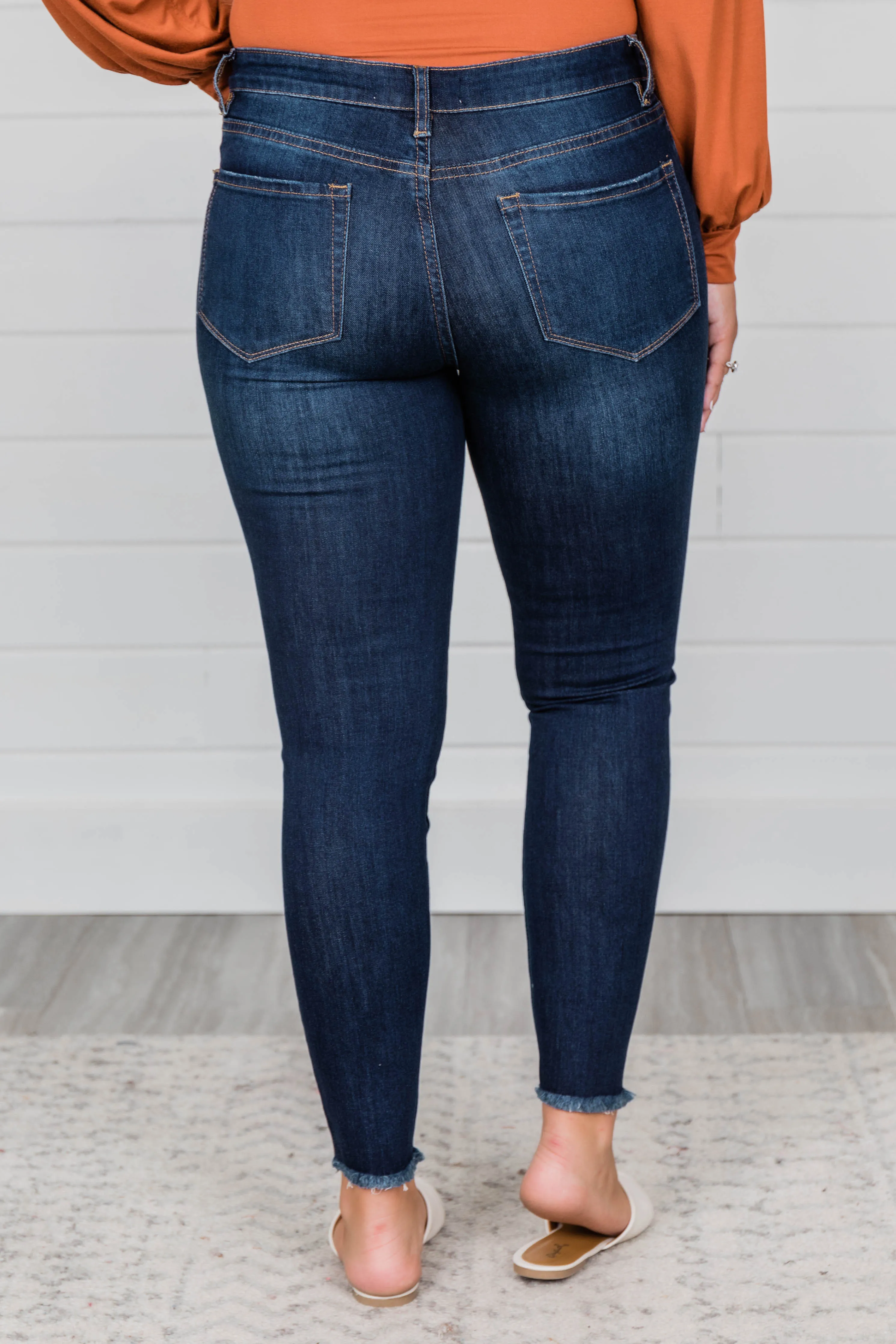 Kristy Dark Wash Distressed Skinny Jeans FINAL SALE