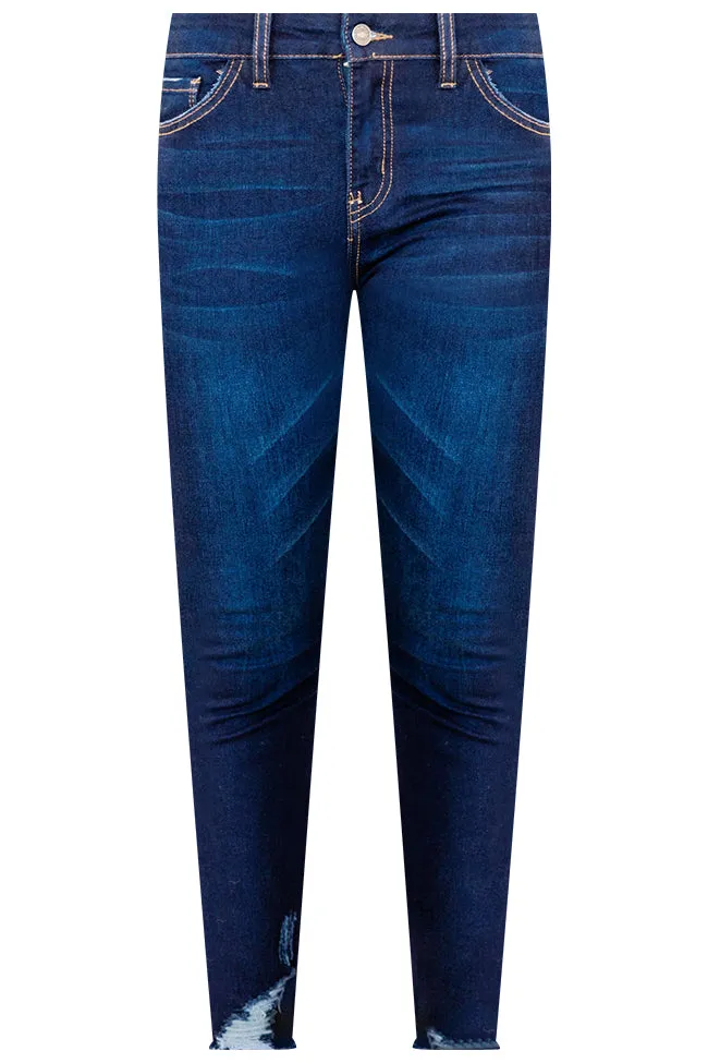 Kristy Dark Wash Distressed Skinny Jeans FINAL SALE