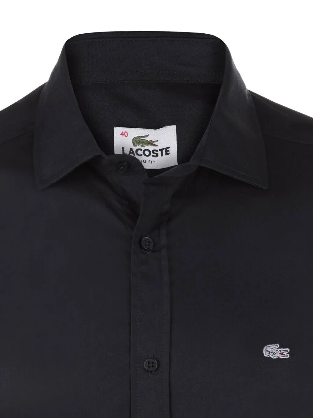 Lacoste Slim Fit Stretch Cotton Long Sleeve Poplin Shirts for Men