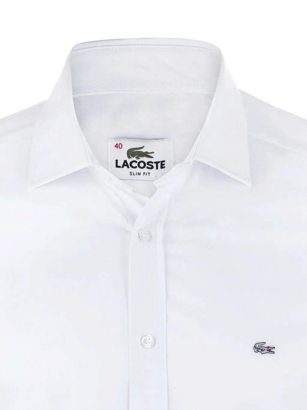 Lacoste Slim Fit Stretch Cotton Long Sleeve Poplin Shirts for Men