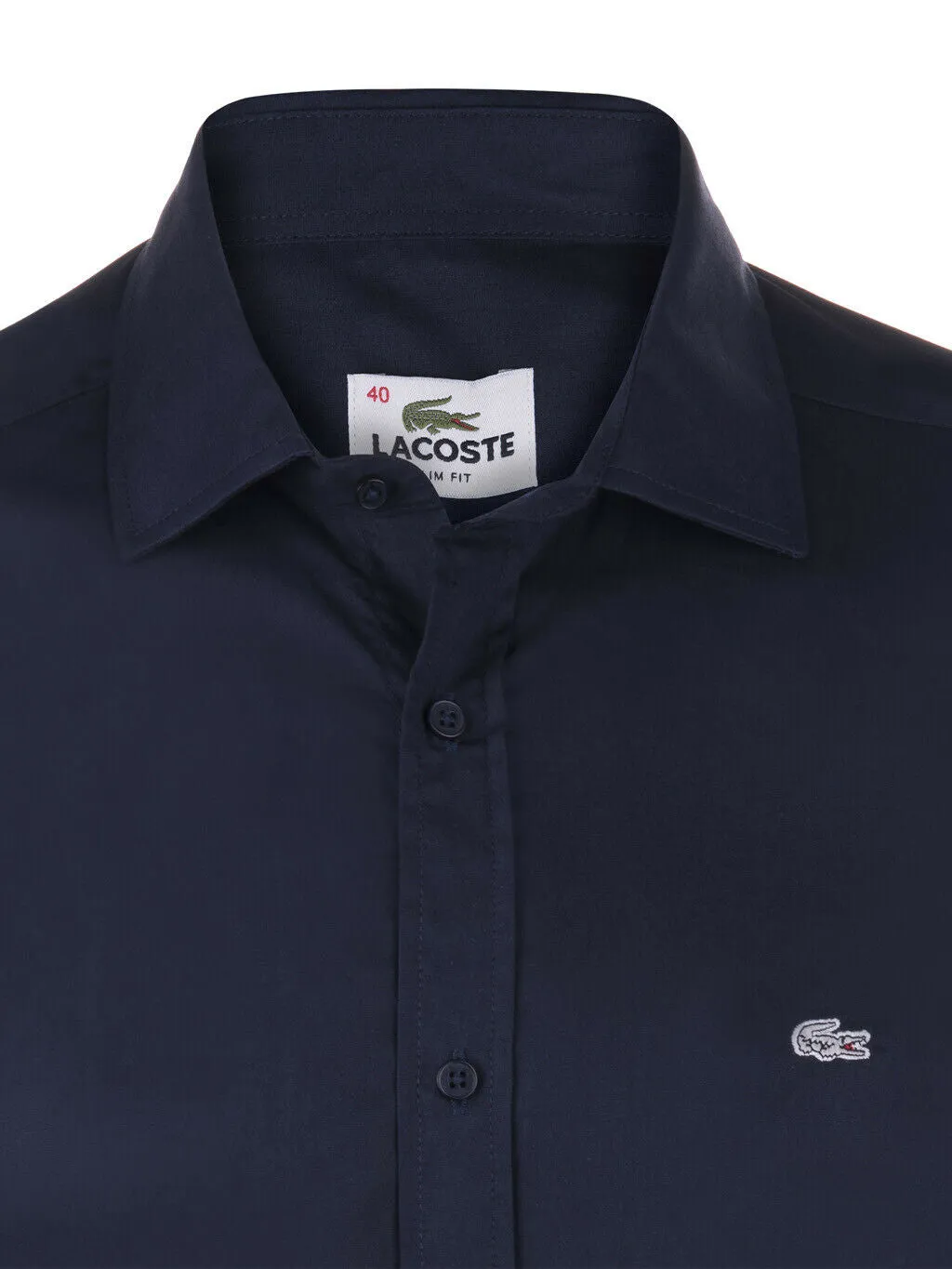 Lacoste Slim Fit Stretch Cotton Long Sleeve Poplin Shirts for Men