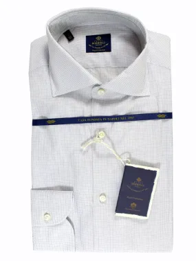 Luigi Borrelli Dress Shirt ROYAL COLLECTION White Navy Grid 40 - 15 3/4 SALE