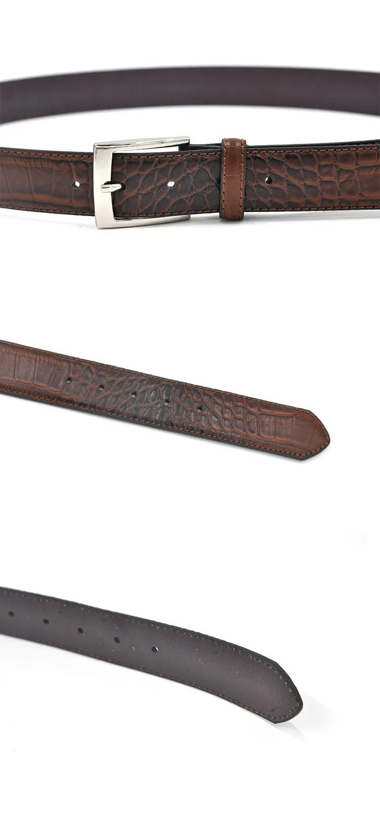 Luxury Alligator Pattern Leather Belt
