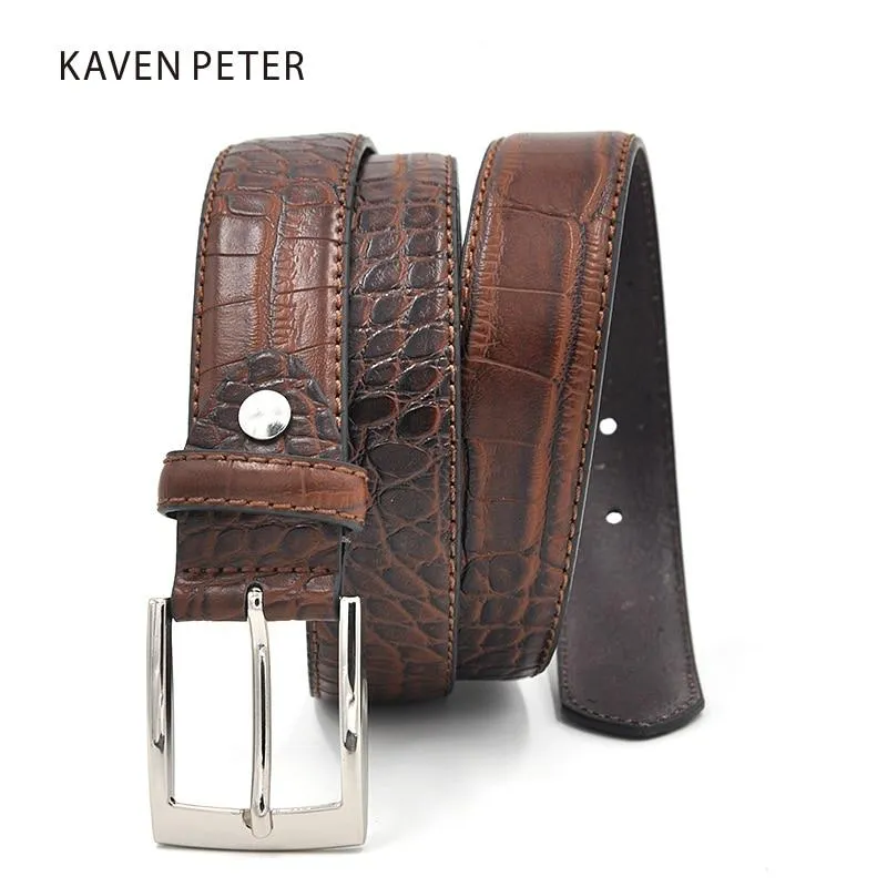 Luxury Alligator Pattern Leather Belt