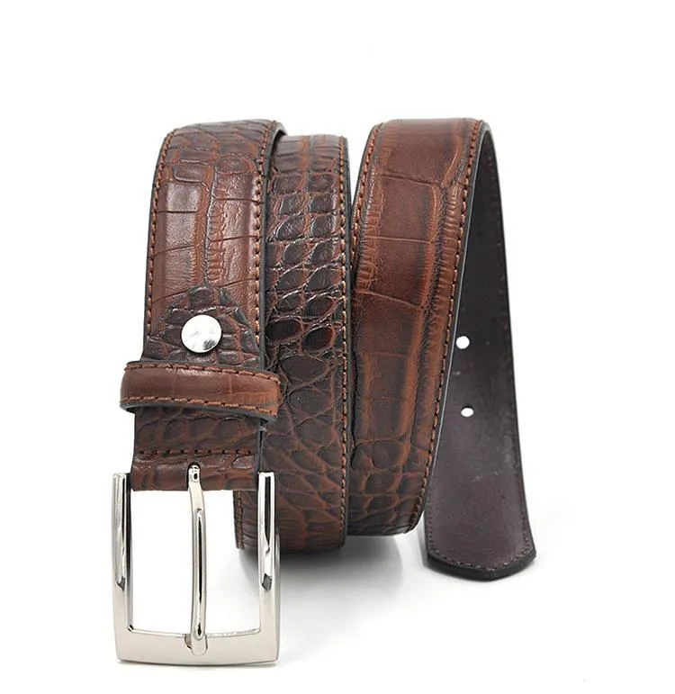 Luxury Alligator Pattern Leather Belt