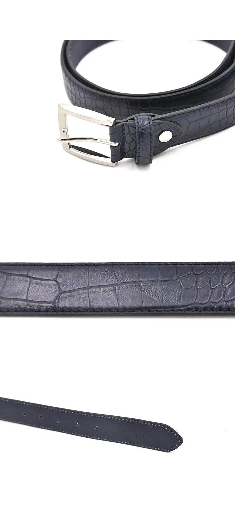 Luxury Alligator Pattern Leather Belt