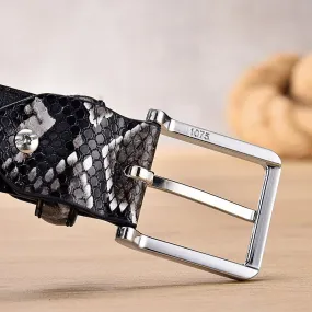 Luxury Snake Pattern Leather Belt