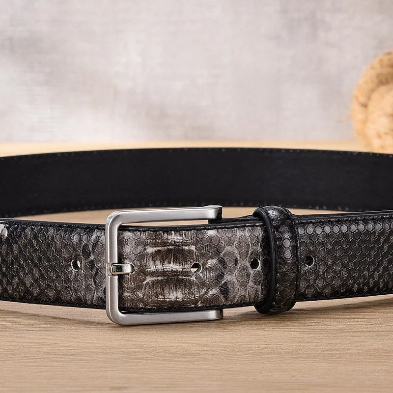 Luxury Snake Pattern Leather Belt