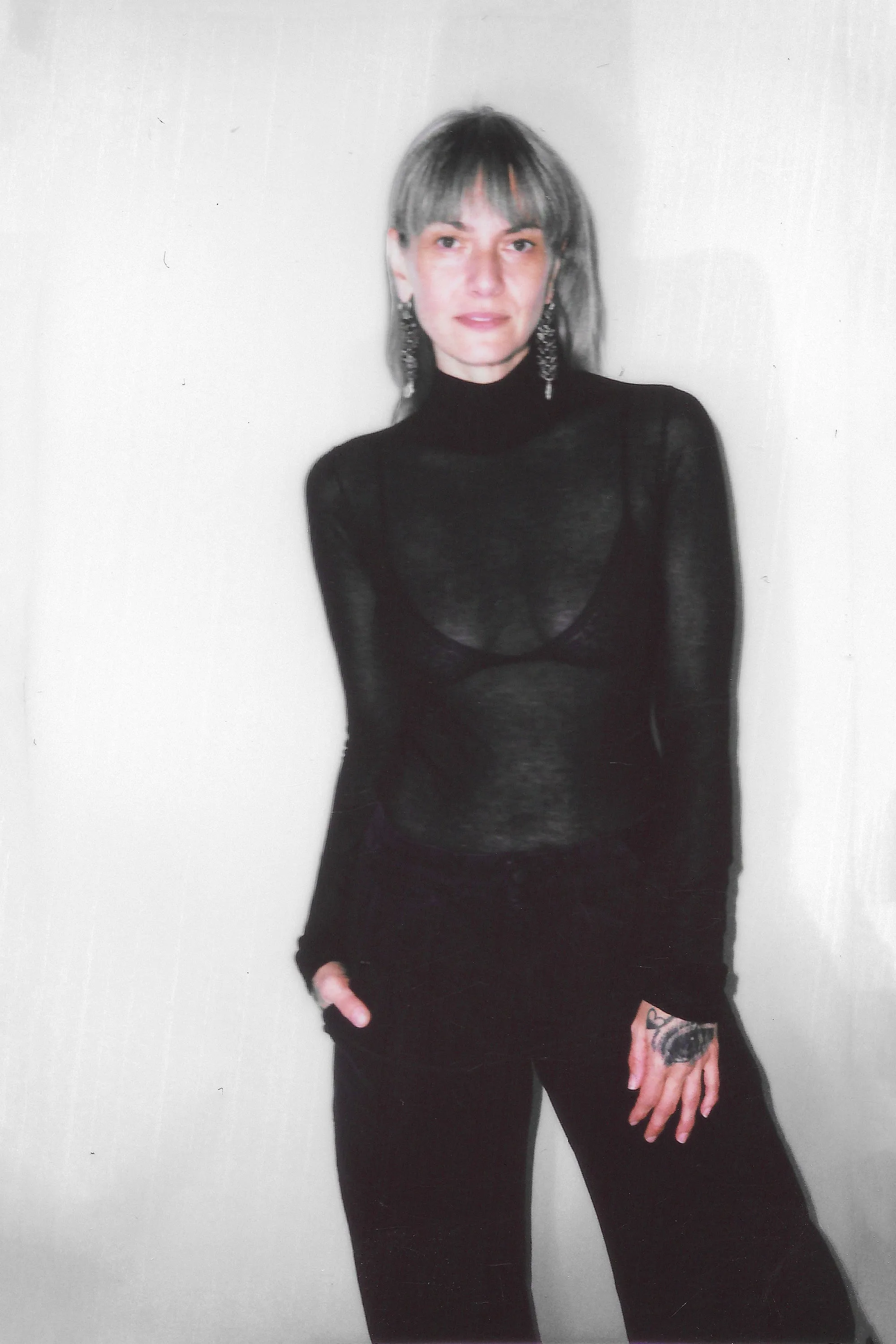 Lyra Sheer Turtleneck in Black