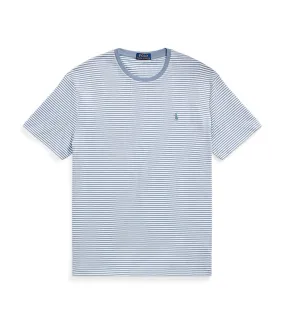 Men's Classic Fit Striped Soft Cotton T-Shirt Vessel Blue/White