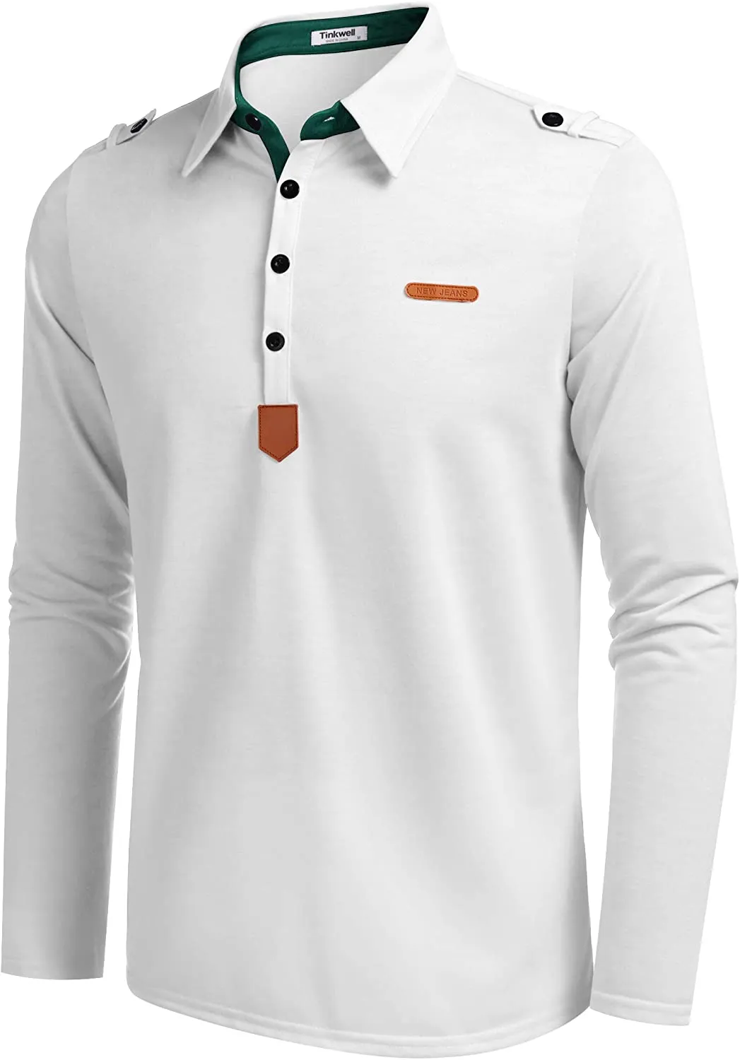 Men's Long Sleeve Polo Shirts Slim Fit Casual