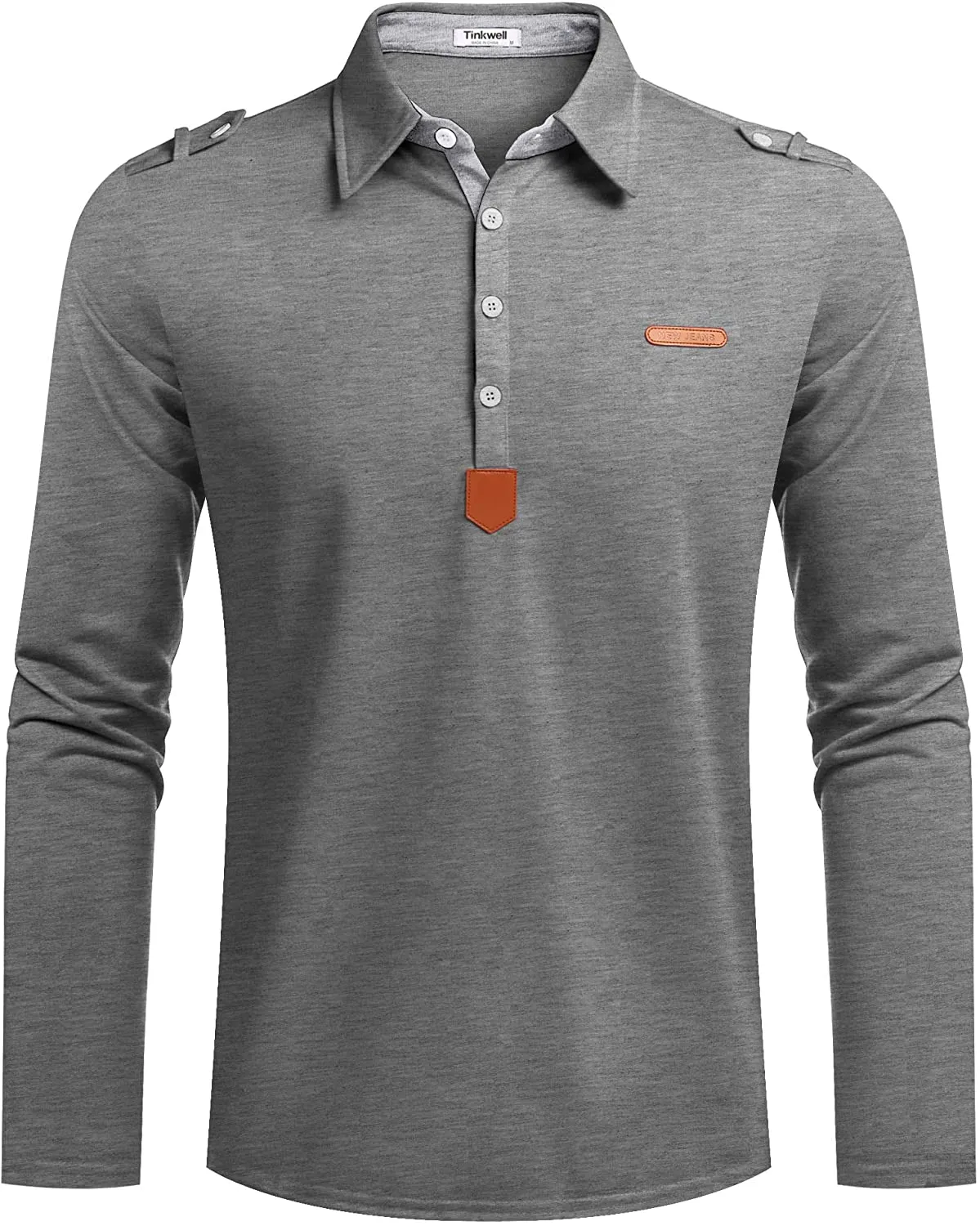 Men's Long Sleeve Polo Shirts Slim Fit Casual
