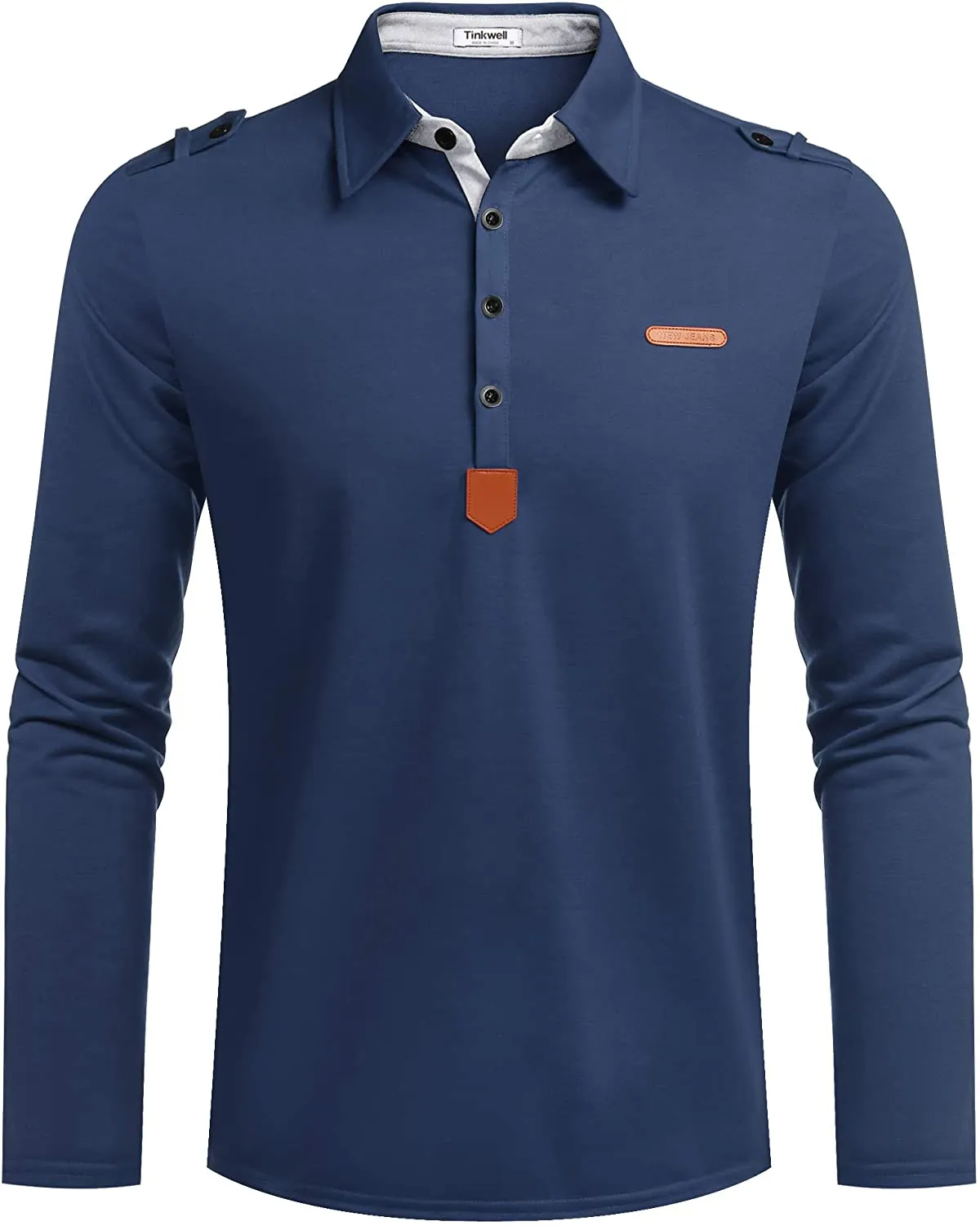 Men's Long Sleeve Polo Shirts Slim Fit Casual