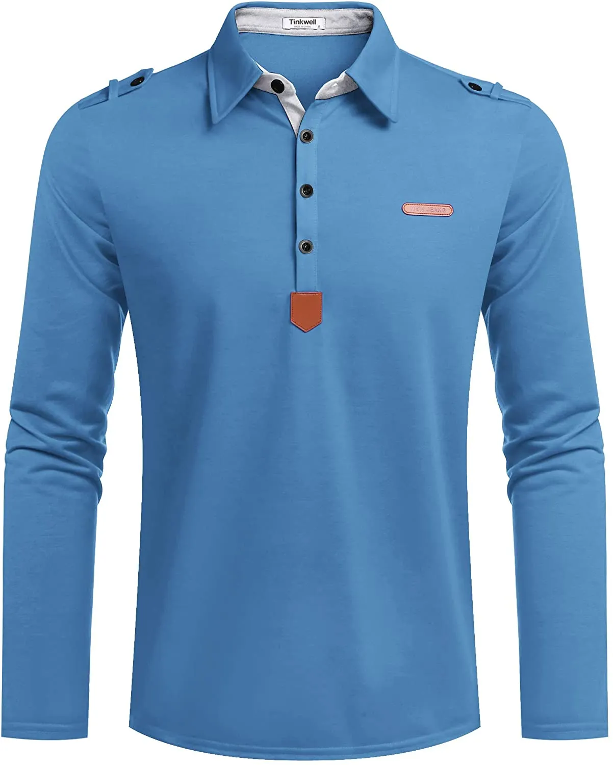Men's Long Sleeve Polo Shirts Slim Fit Casual