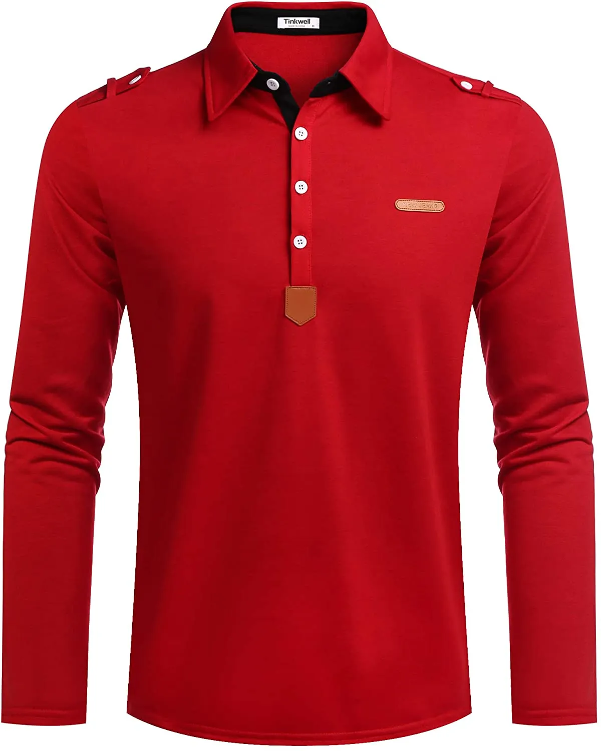 Men's Long Sleeve Polo Shirts Slim Fit Casual