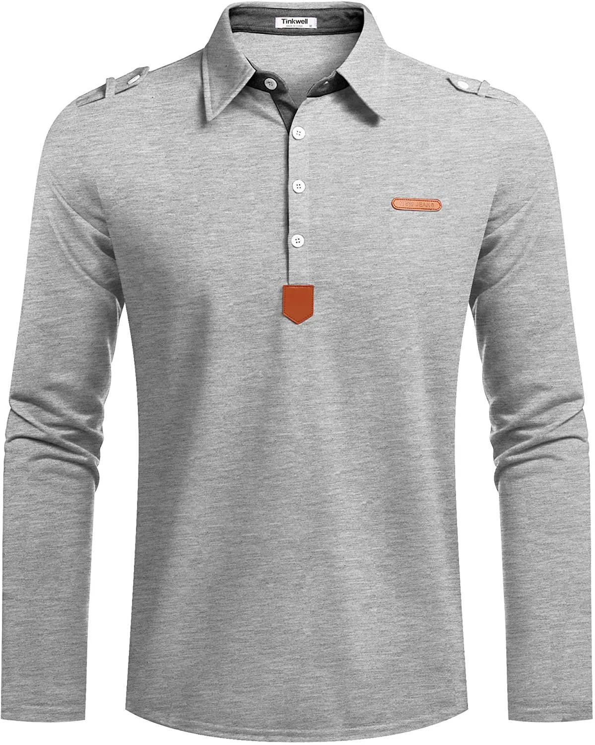 Men's Long Sleeve Polo Shirts Slim Fit Casual
