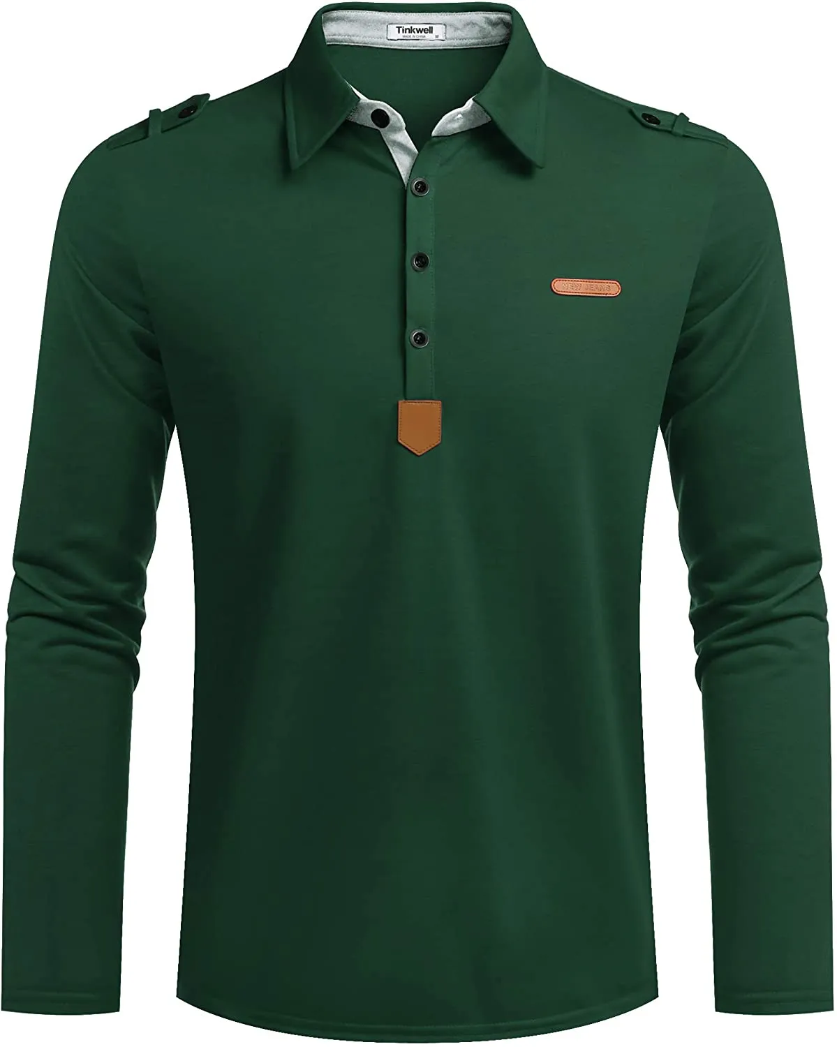 Men's Long Sleeve Polo Shirts Slim Fit Casual