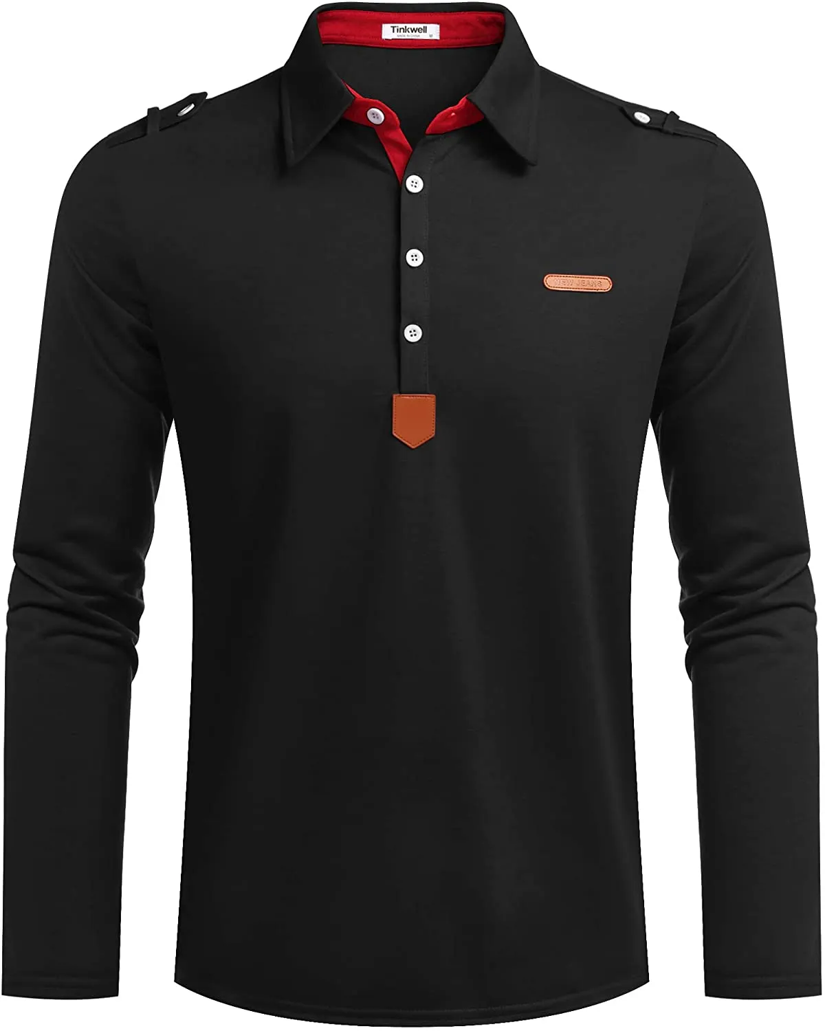 Men's Long Sleeve Polo Shirts Slim Fit Casual