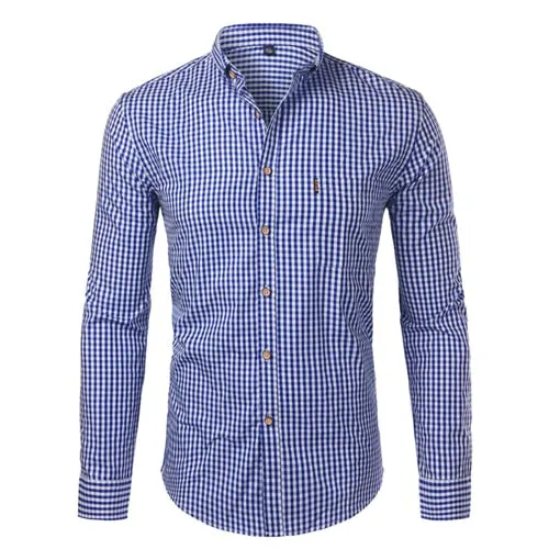 Mens Plaid Cotton Casual Slim Fit Long Sleeve Button Down Dress Shirts 2018 Fashion Men Work Business Brand Shirt Chemise Homme