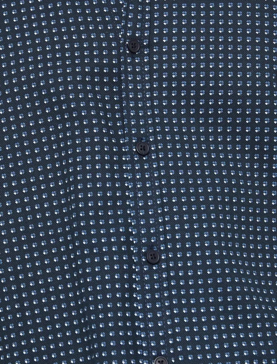 Men's Printed Dress Shirt Navy