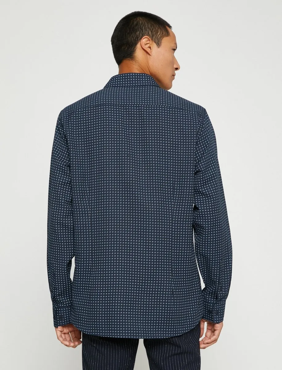 Men's Printed Dress Shirt Navy