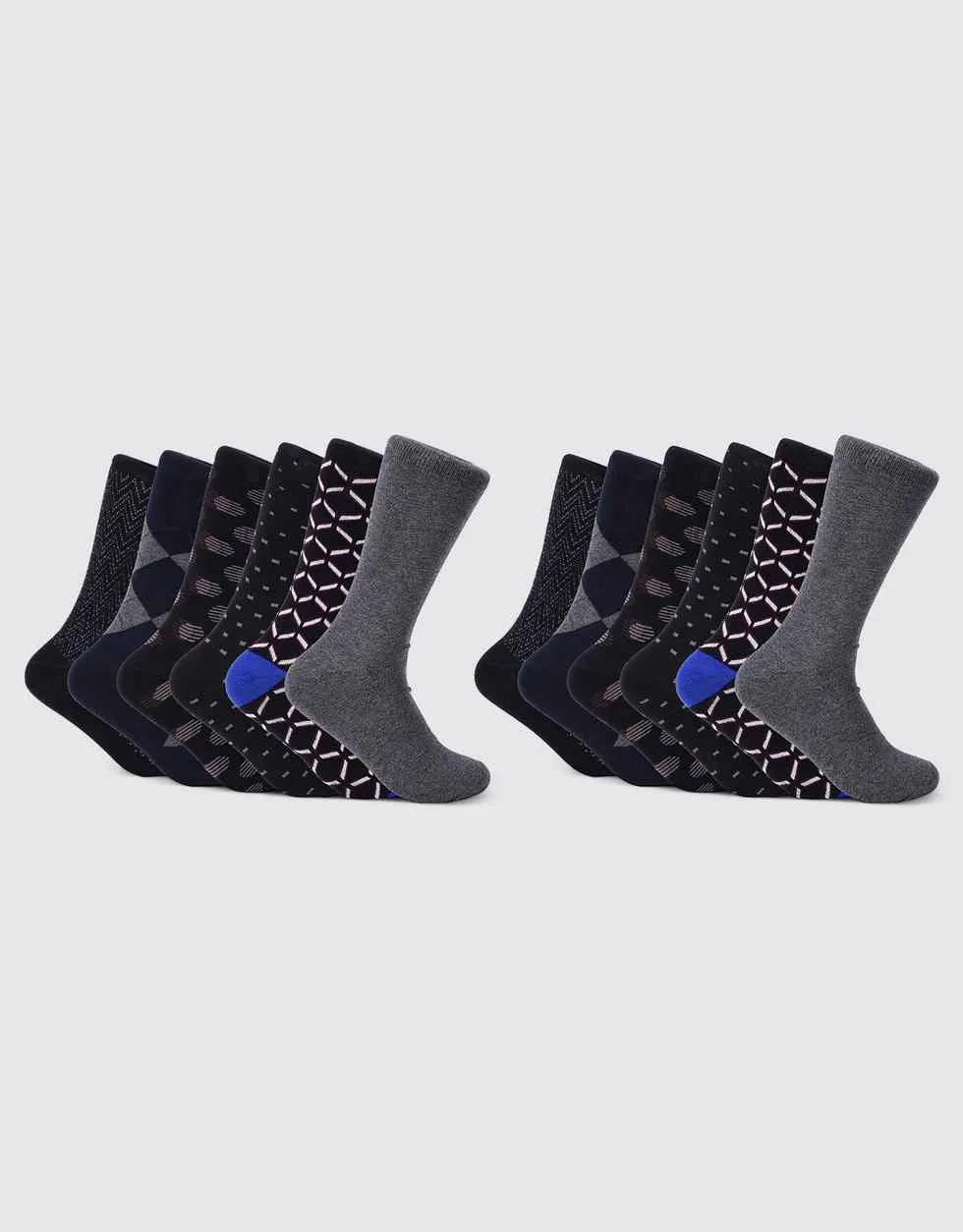 Midnight Gleam Dress Crew Socks 12 Pack