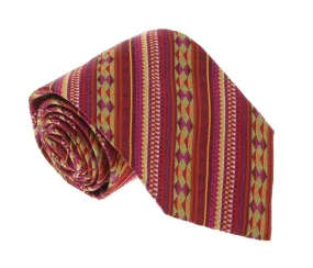 Missoni U5053 Red/Gold Graphic Pure Silk Tie