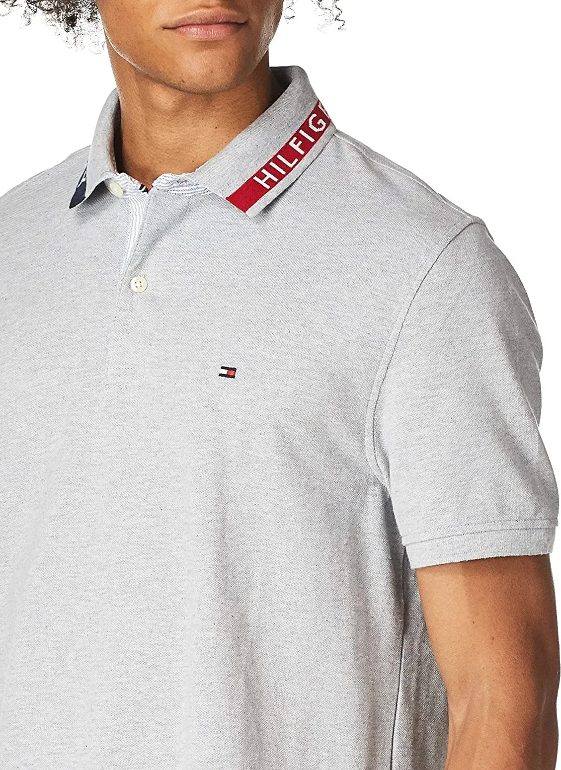 NWT Tommy Hilfiger Men's Short Sleeve Cotton Pique Flag Graphic Polo Shirt