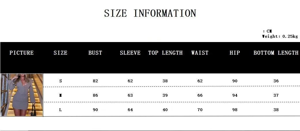 Padded Shoulder Fashion Skirt Suit