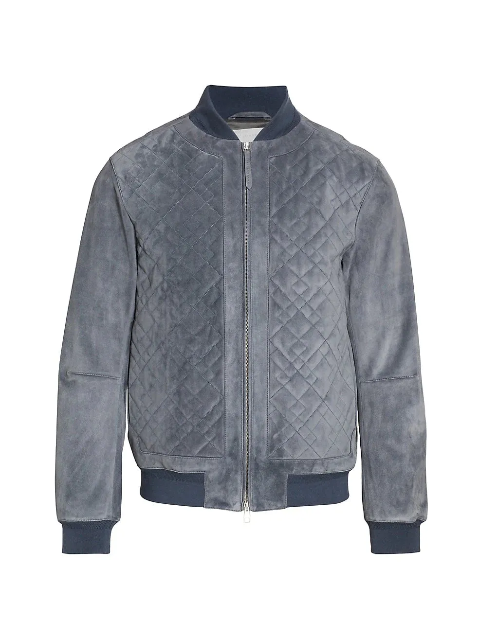 Quilted Real Suede Bomber Style Leather Jacket by TJS