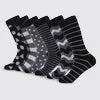 Raven Sharp Dress Crew Socks 6 Pack