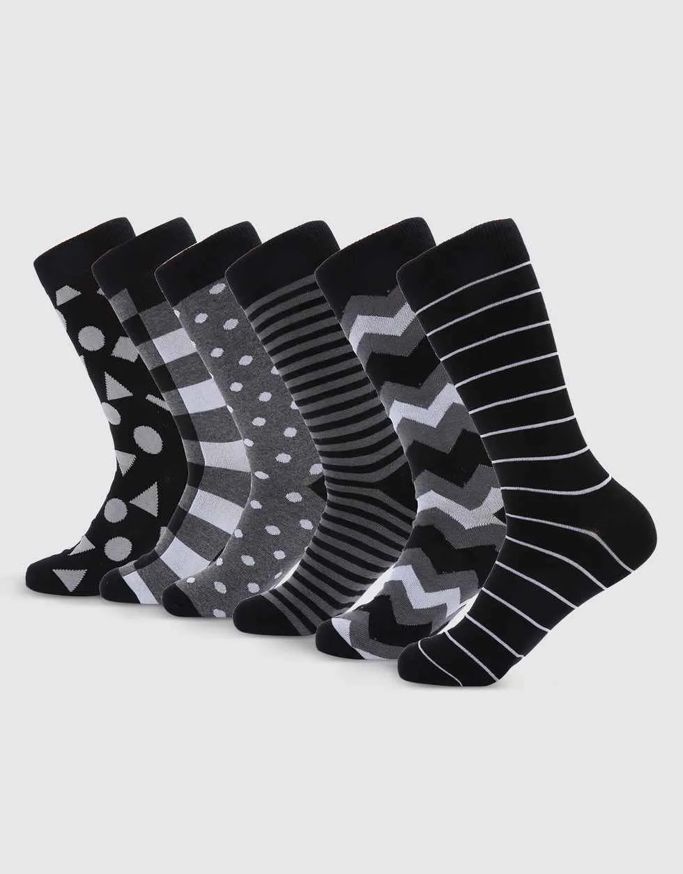 Raven Sharp Dress Crew Socks 6 Pack