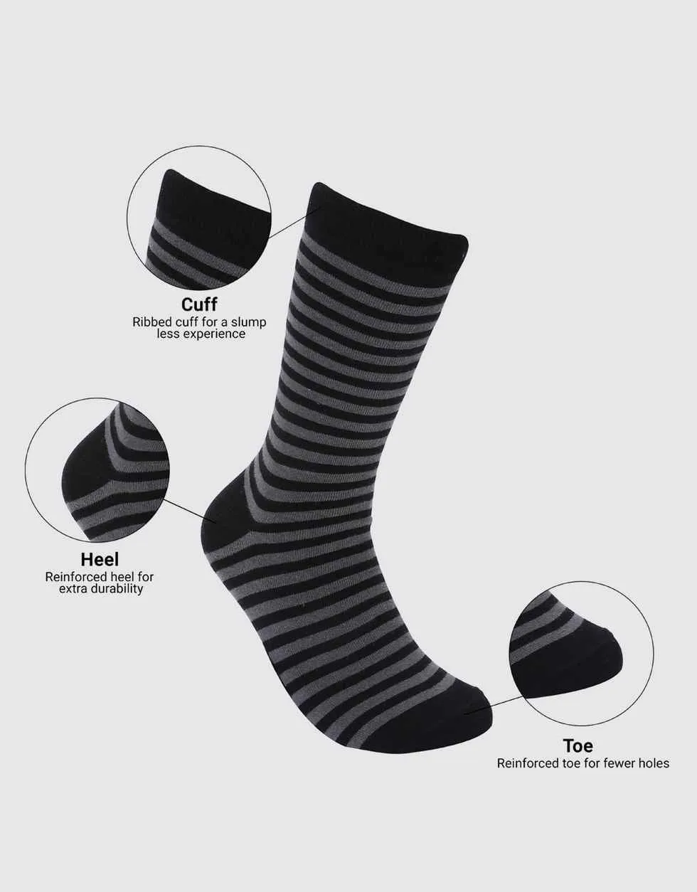 Raven Sharp Dress Crew Socks 6 Pack