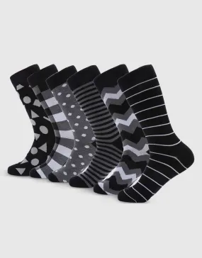 Raven Sharp Dress Crew Socks 6 Pack