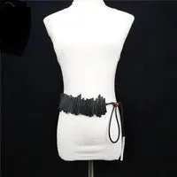 Recycled Rubber Geometric Stick Black Women's Fashion Belt