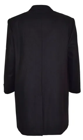 SCOTT Mens Formal Wool And Cashmere Melton Over Coat in Black