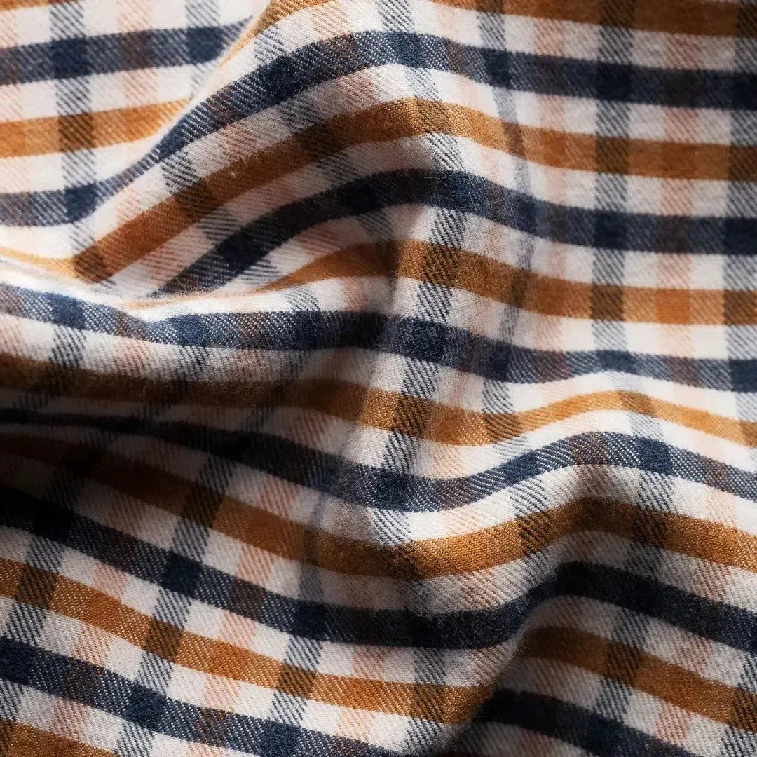 Slim Fit Orange/Blue Check Shirt