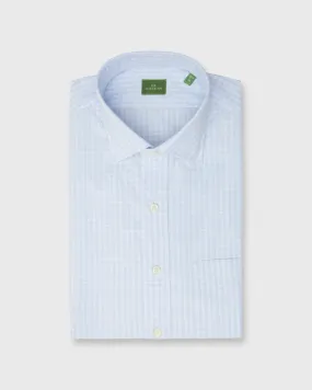 Spread Collar Dress Shirt in Blue Multi/White Check Poplin