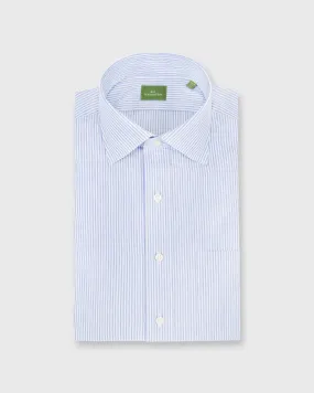 Spread Collar Dress Shirt in Blue Stripe End-On-End