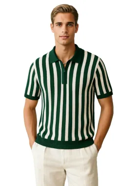 Striped Quarter Zip Sweater Shirt