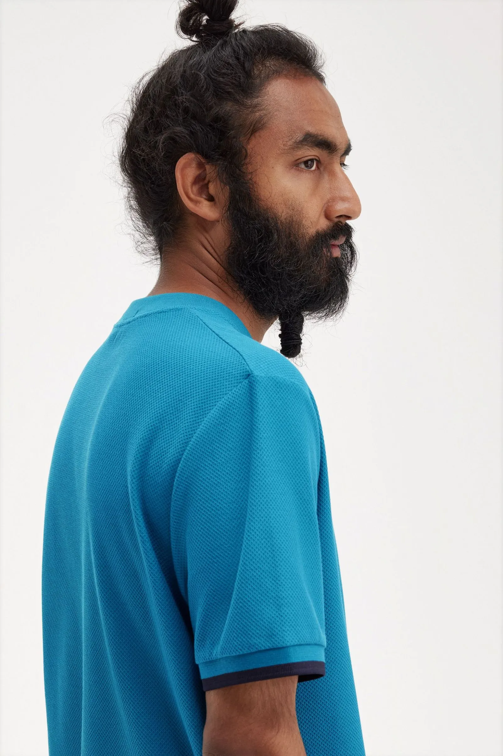 TIPPED CUFF PIQUE SHIRT