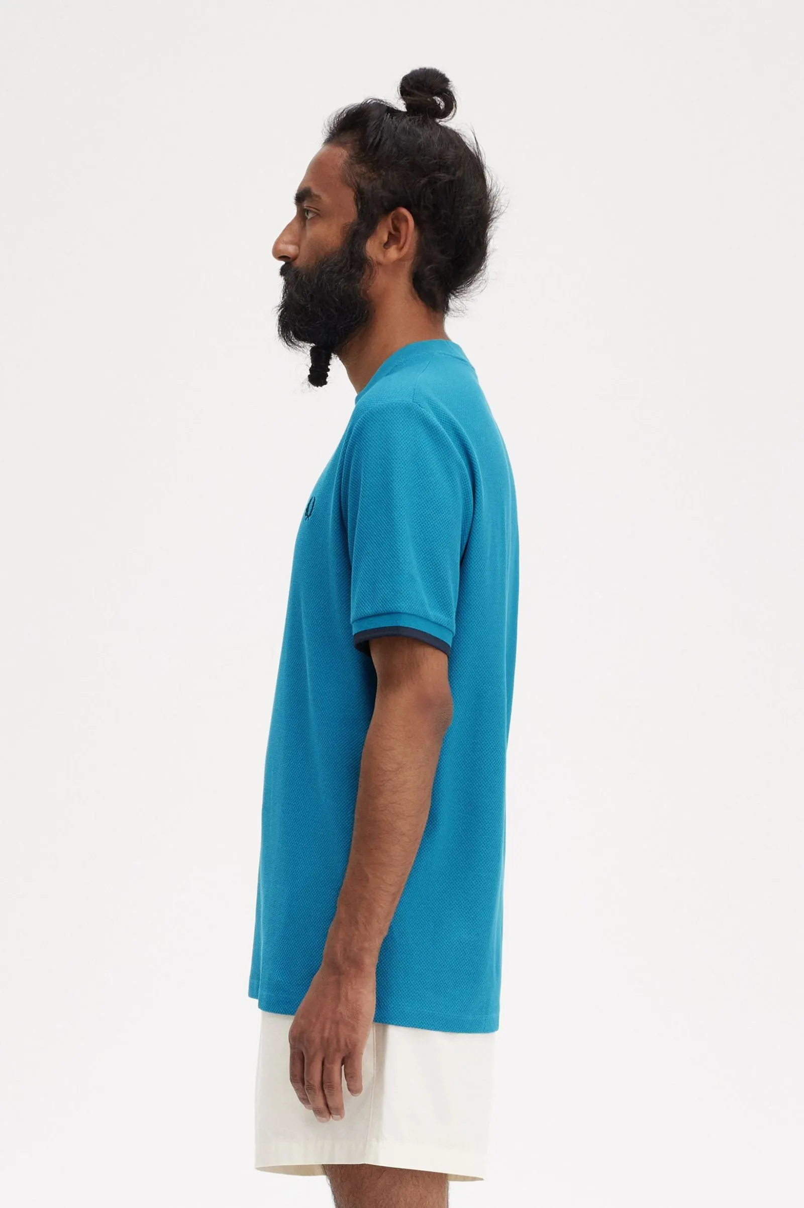TIPPED CUFF PIQUE SHIRT