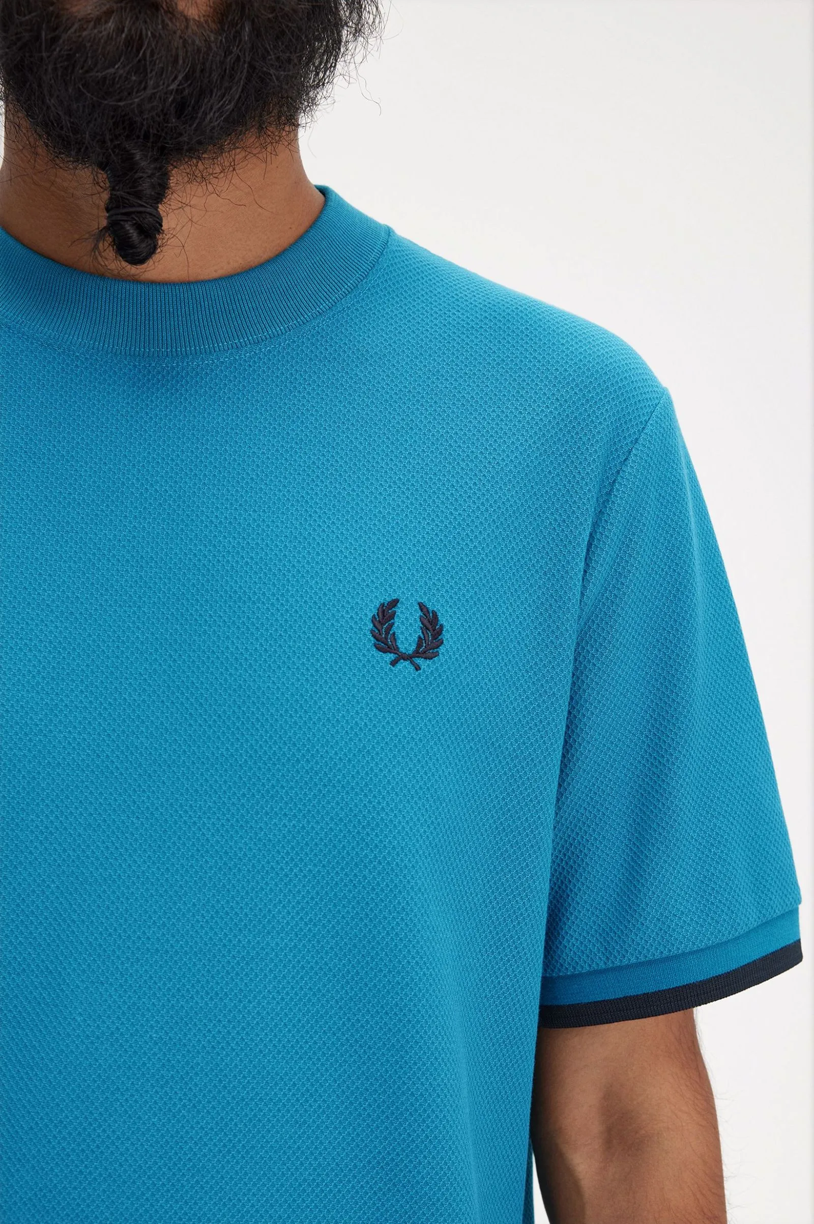 TIPPED CUFF PIQUE SHIRT