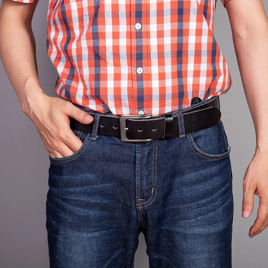 Top Leather Cowhide Belt Fashion Genuine Leather Men Belt Alloy Buckle