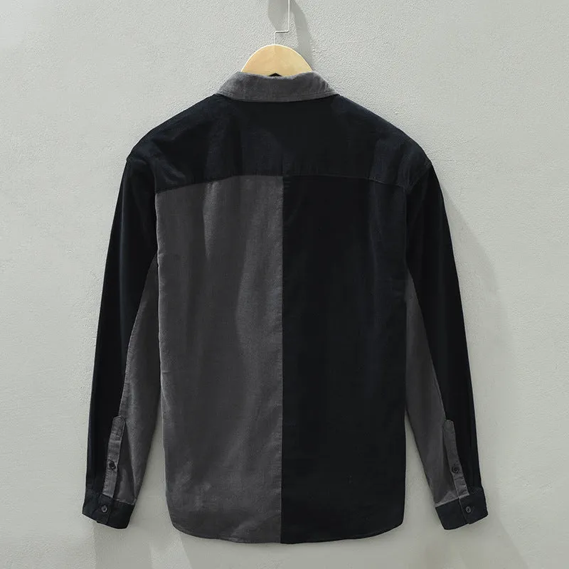 Urban Patchwork Lapel Casual Shirts