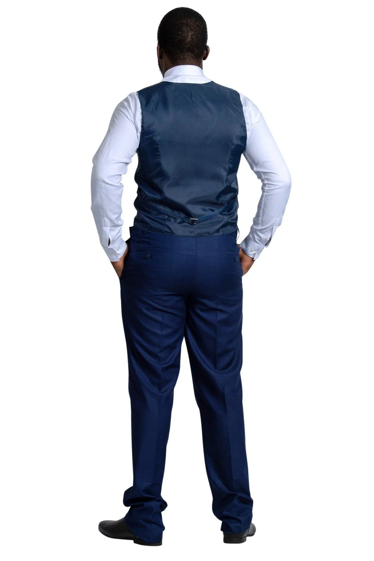 Vadik African Print Kente Men's Fit Suit Vest (Navy Blue & Dark Green)